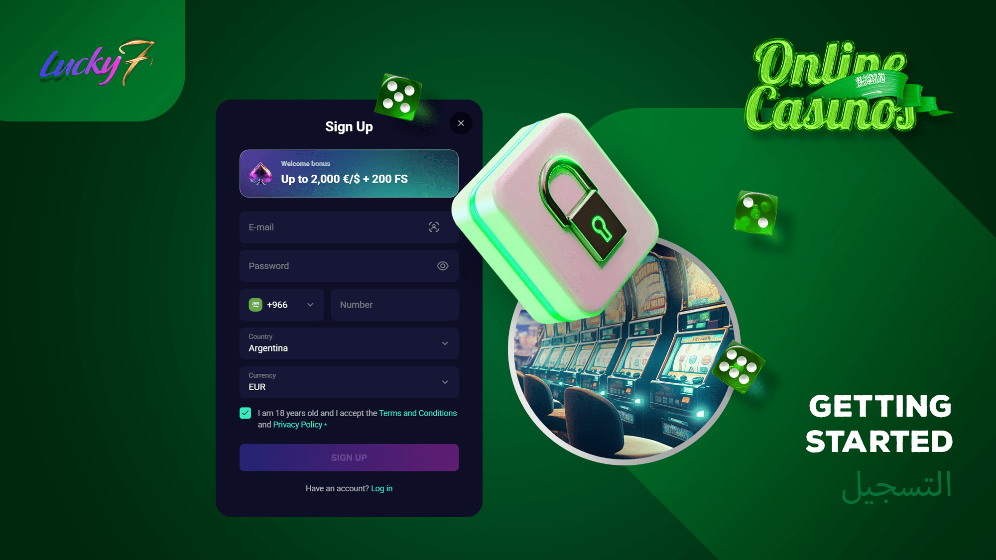 Sign up easily and start playing at Lucky7Even online casino