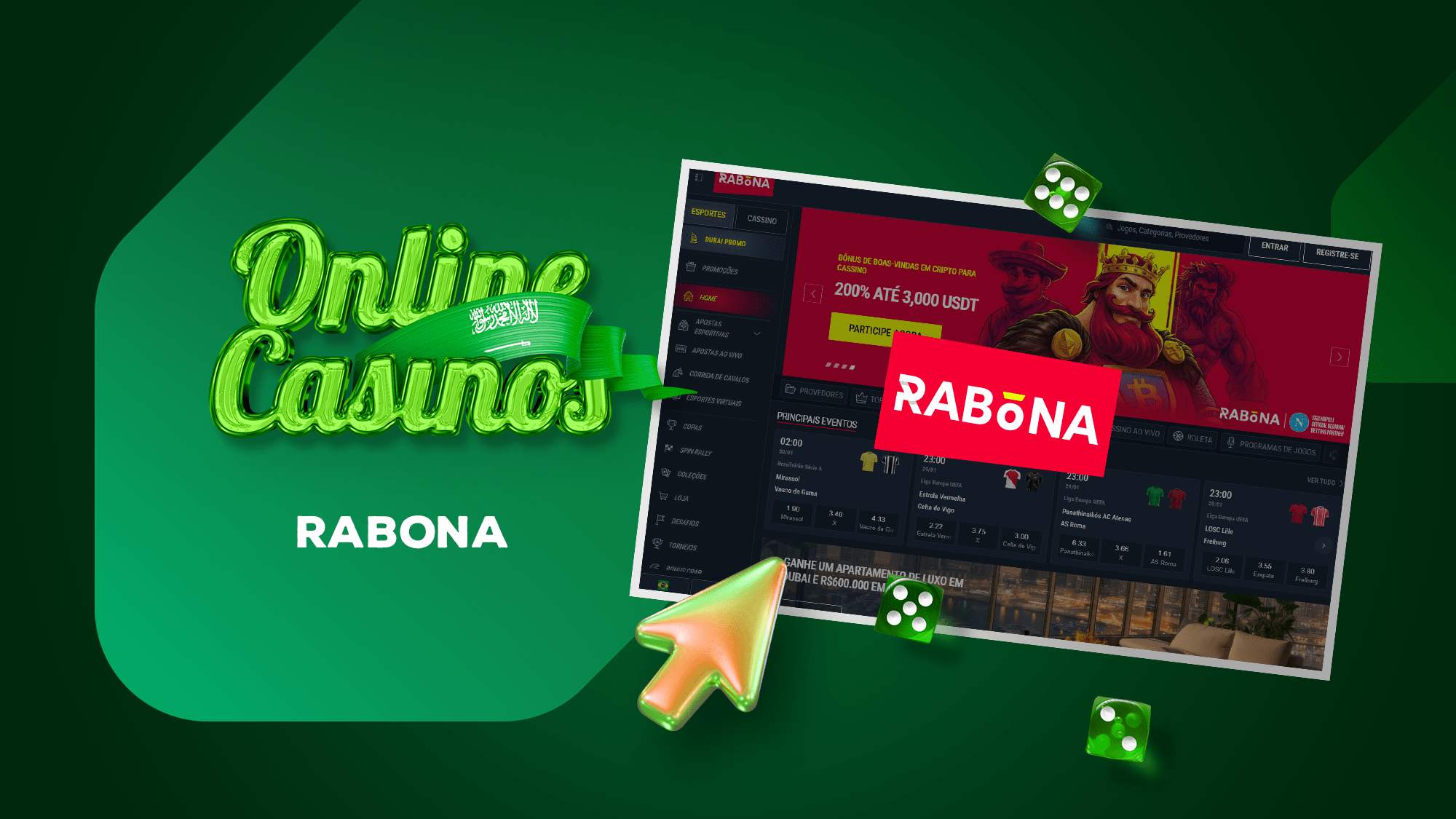 The Rabona brand offers casino games and sports betting