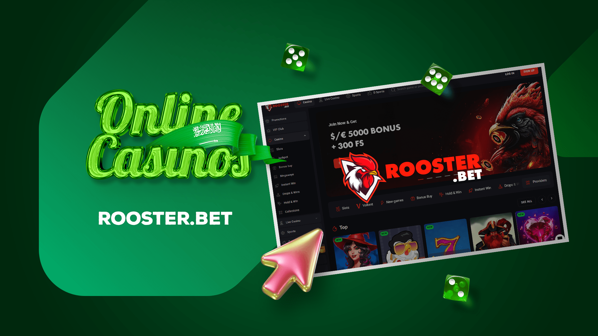 The Rooster.Bet brand offers casino games and sports betting
