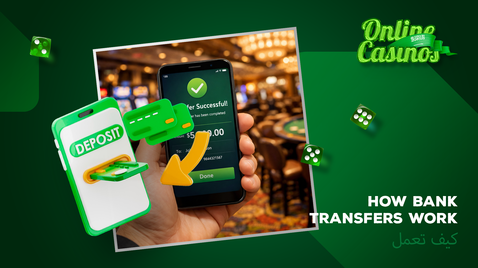 Bank transfers work quite simply at Saudi online casinos